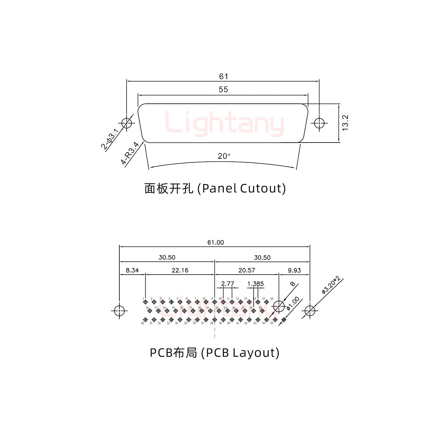 47W1公PCB直插板/鉚魚(yú)叉7.0/大電流20A
