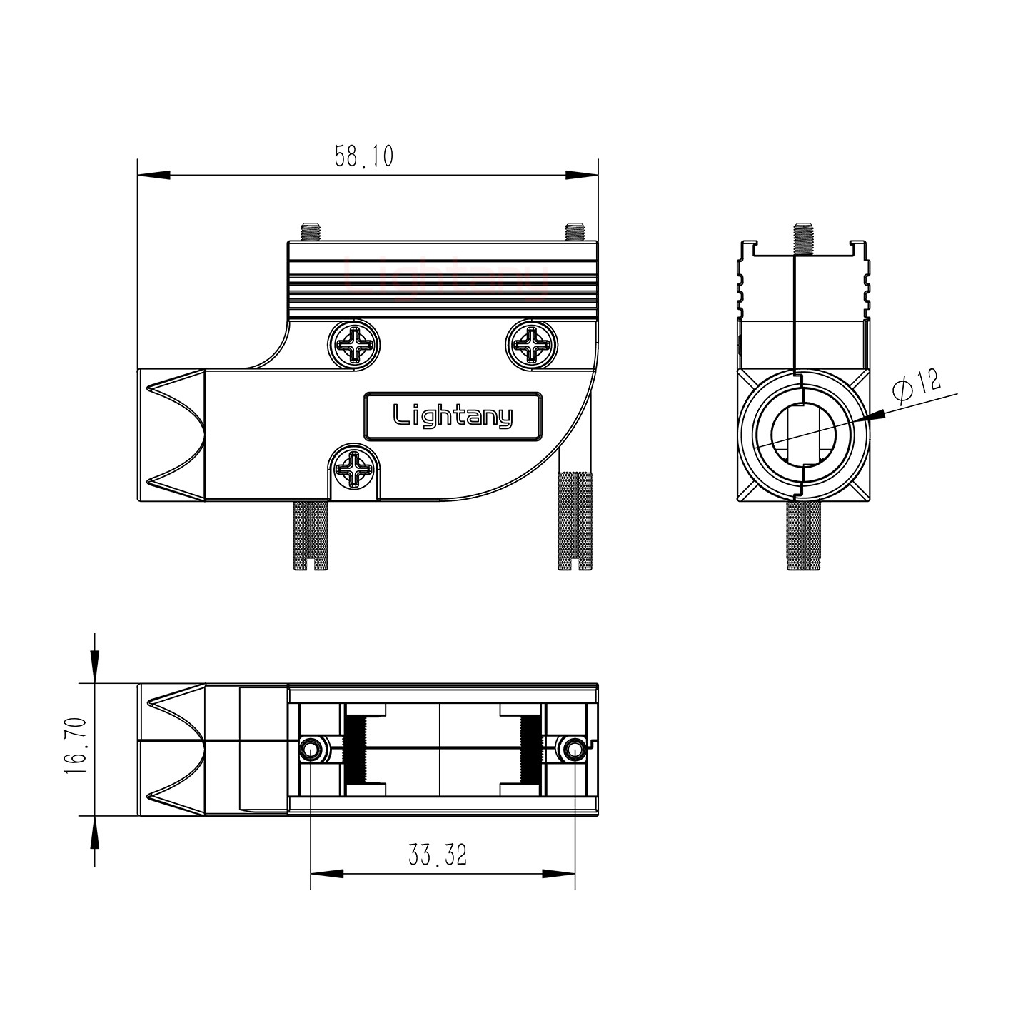 11W1公焊線(xiàn)式75歐姆+15P金屬外殼1443彎出線(xiàn)4~12mm