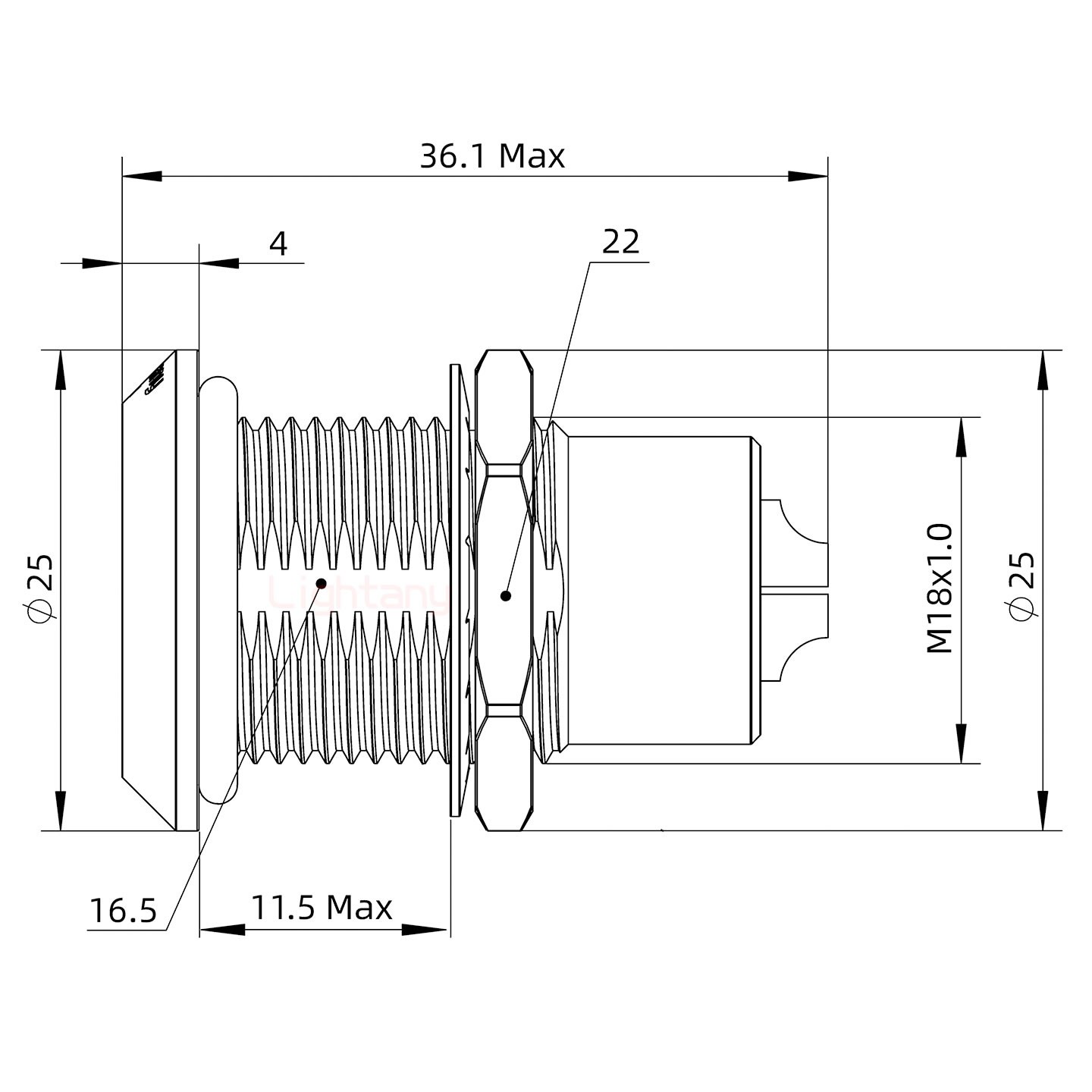 HGG.3B.004.CLLP后螺母插座 水密封