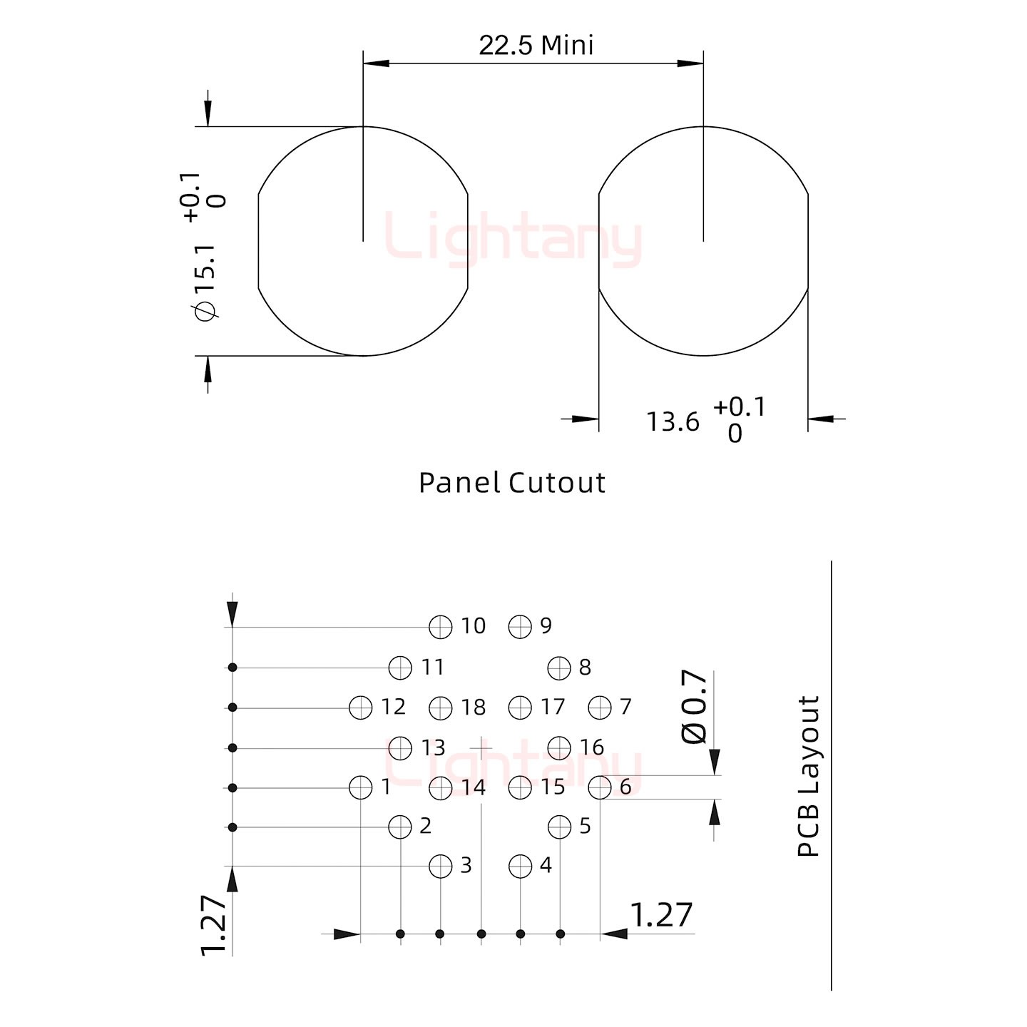 ECG.2B.018.CLV雙螺母插座 彎插板