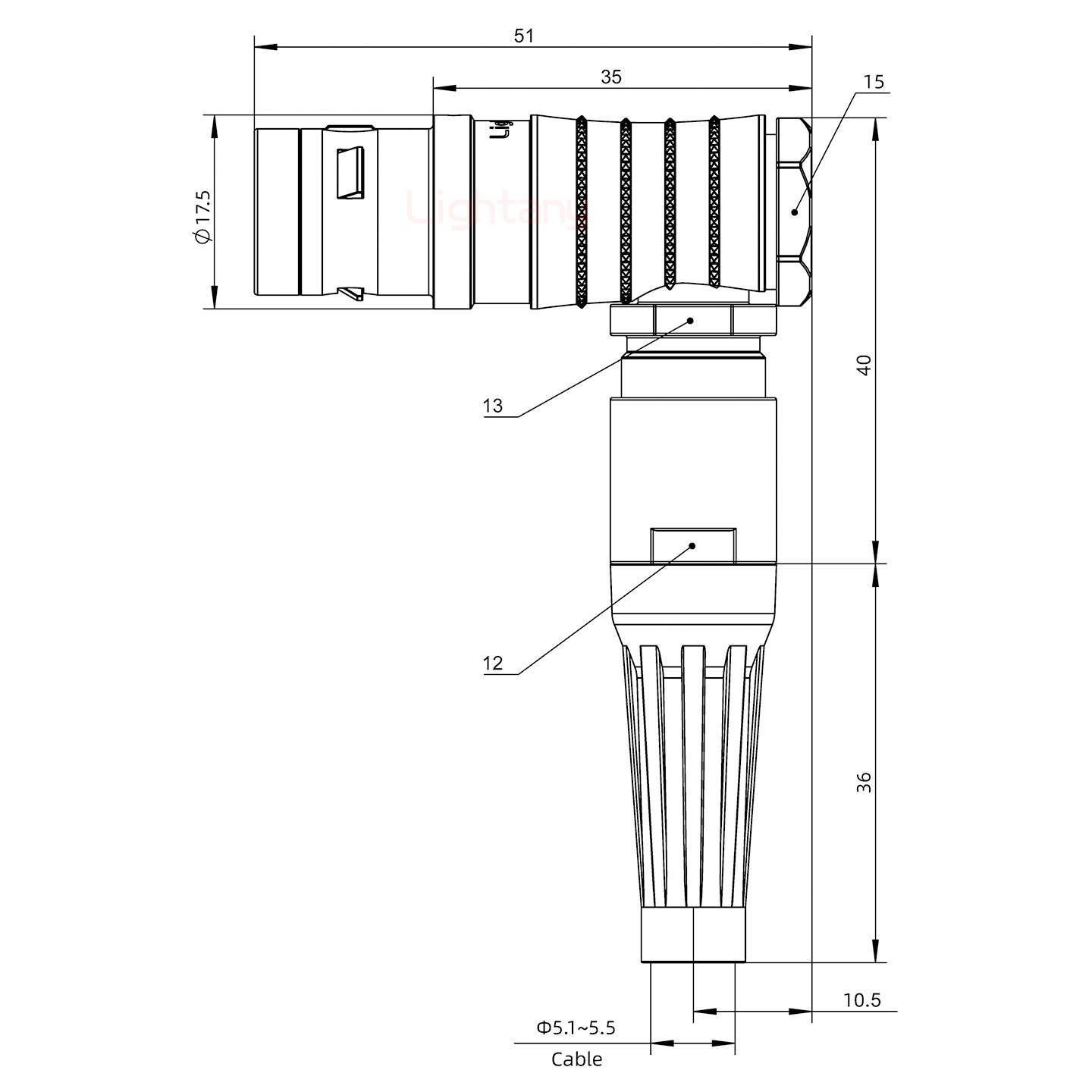 FHG.2K.007.CLAC55Z推拉自鎖帶護(hù)套彎式插頭
