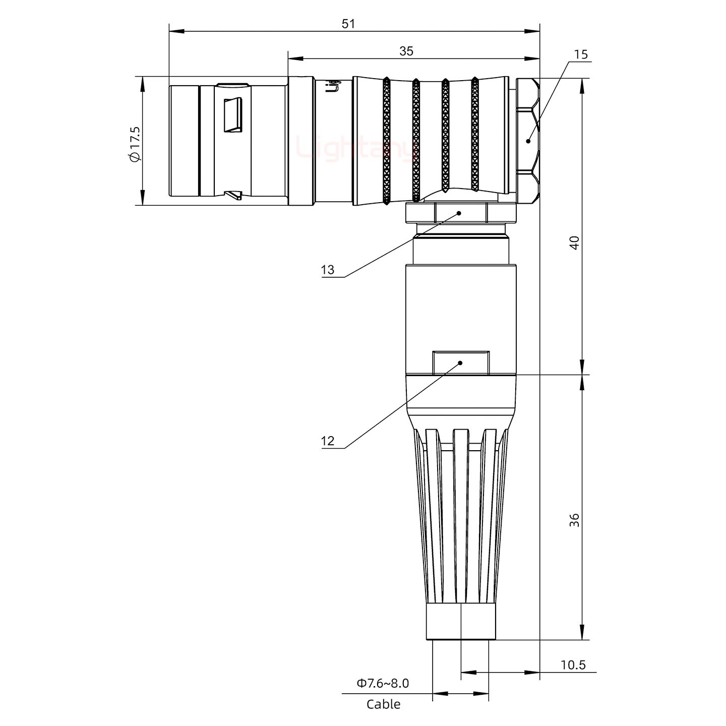 FHG.2K.007.CLAC80Z推拉自鎖帶護(hù)套彎式插頭