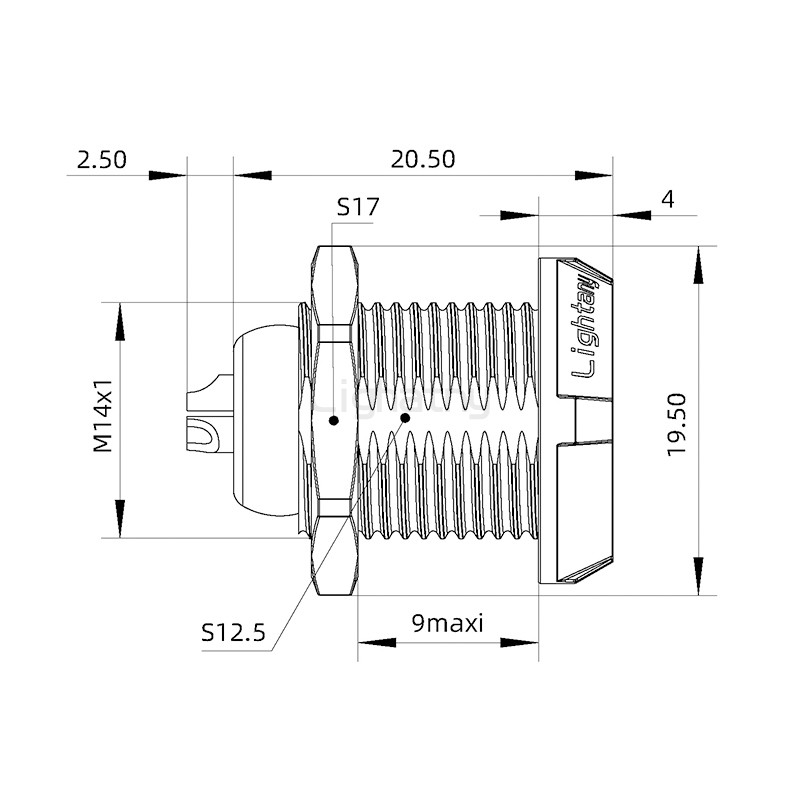 PLG.M0.2GL.LG后螺母插座 焊線 推拉自鎖